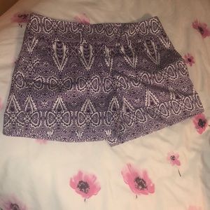 Purple and white summer time shorts